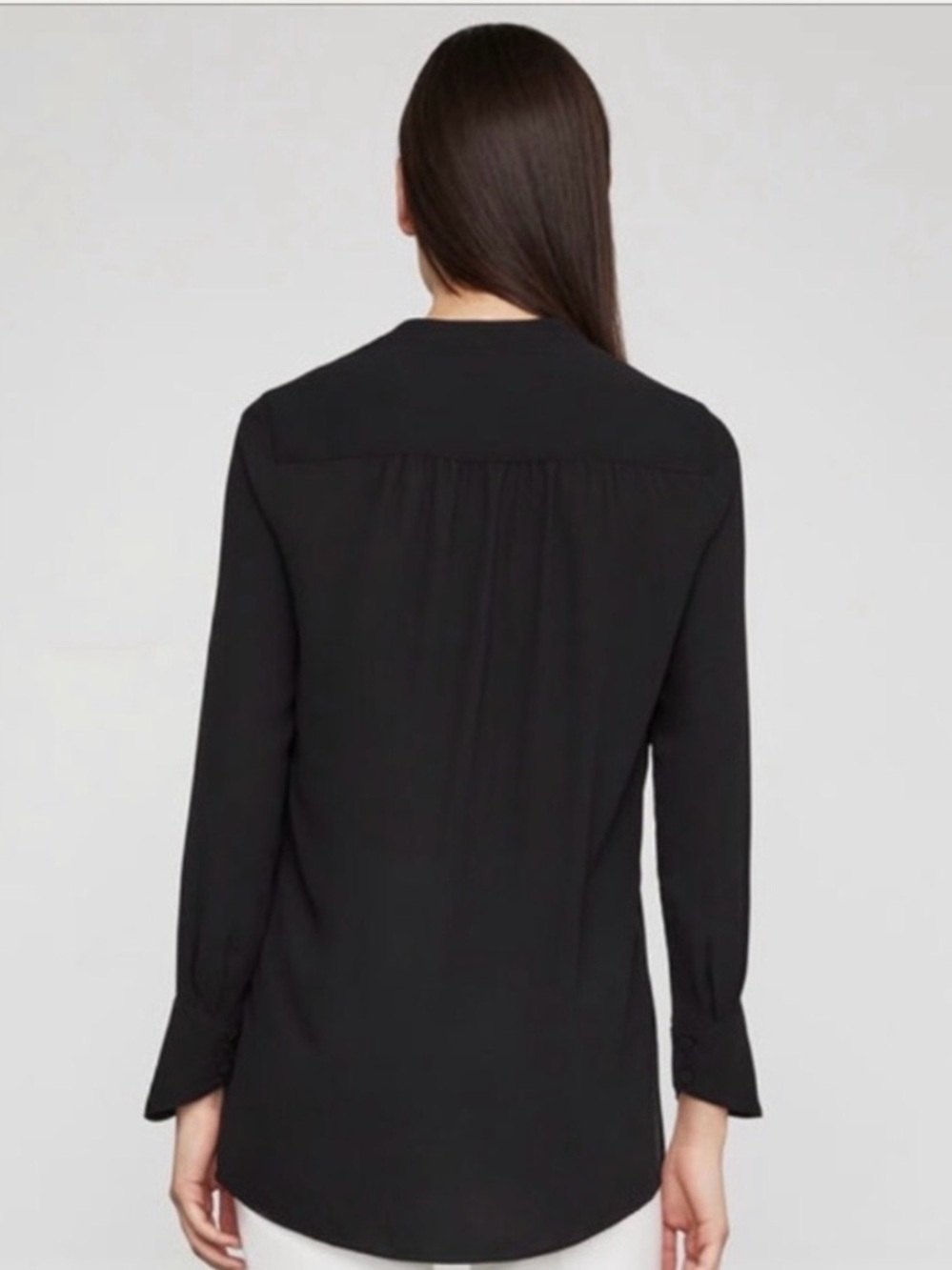 NWT BCBGMAXAZRIA Jaklyn Draped Front Blouse - Black - Size M - Picture 11 of 16